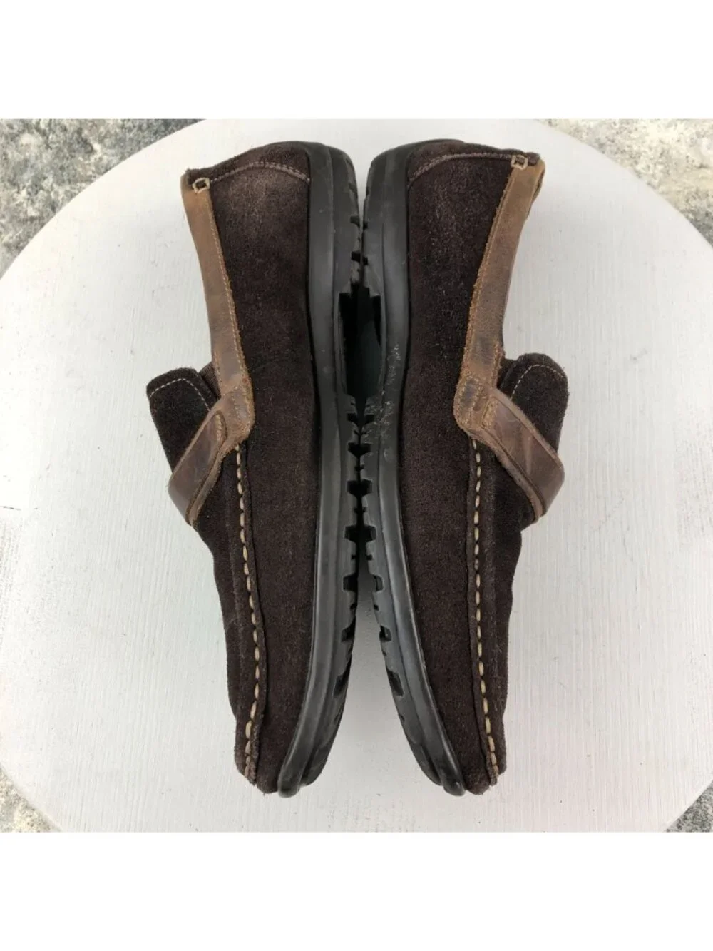 Florsheim Men's Size 10D Brown Leather Moc Toe Slip On Buckle Driving Loafers